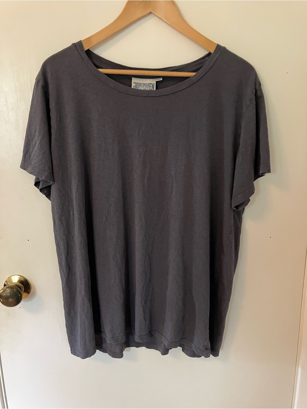 Jungmaven Washed Charcoal Short Sleeve Scoop Tee